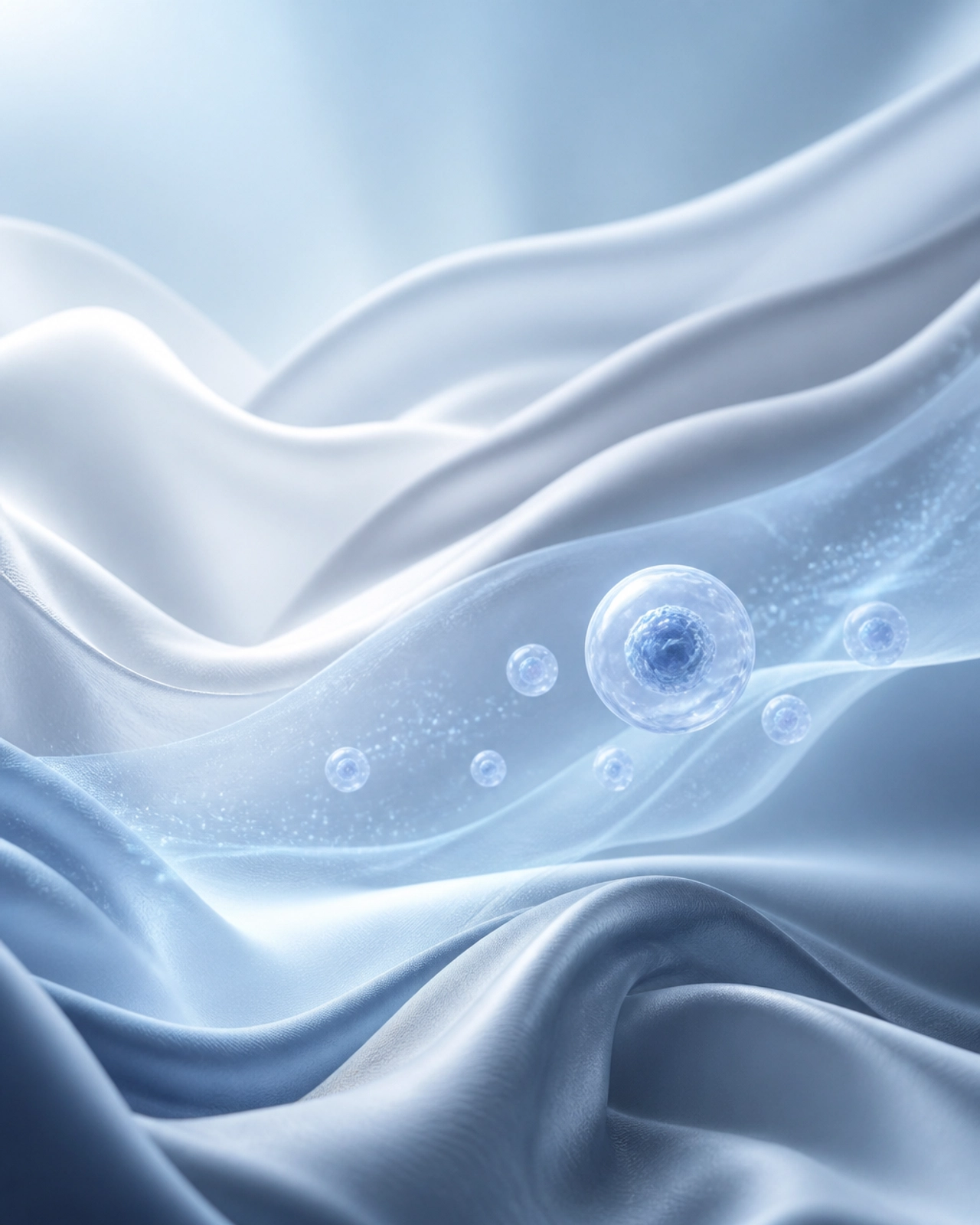 Abstract representation of recovery and restoration with silk-like fabrics