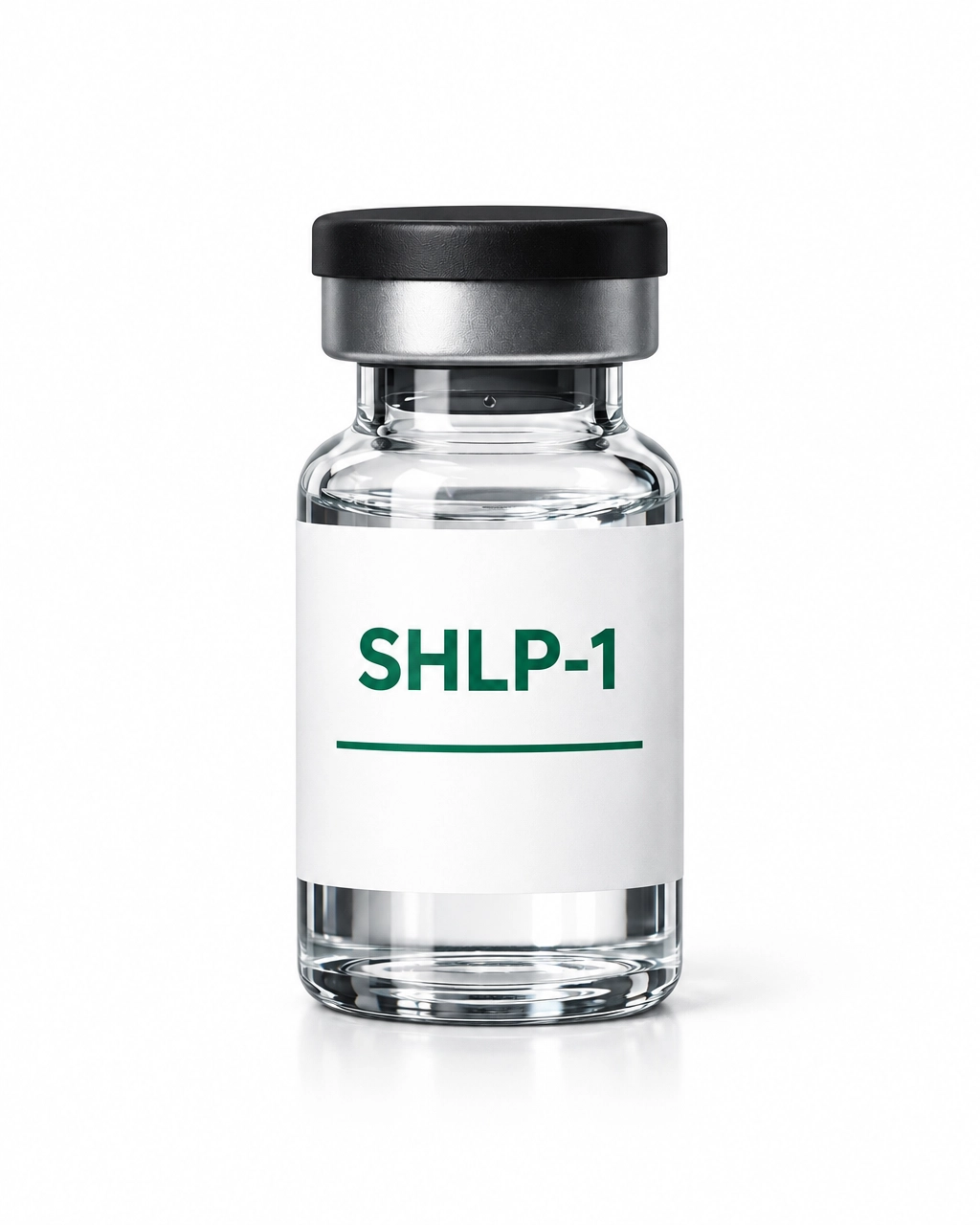 Clinical laboratory research image featuring an SHLP-1 vial and analytical materials